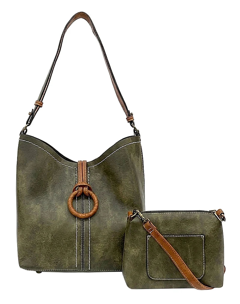 Liz Soto 3329OL OLIVE Alexa 2-In-1 Hobo Bag
