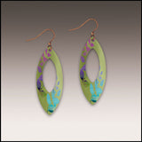 DC Designs 33NOV Green Blue Purple UV Giclée Printed Earrings With Copper Ear Wires