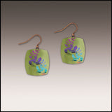 DC Designs 33NS Green Purple Blue UV Giclée Printed Earrings With Copper Ear Wires