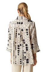 Habitat 34118OAT OATMEAL Circles & Squares Print Party Tunic Shirt