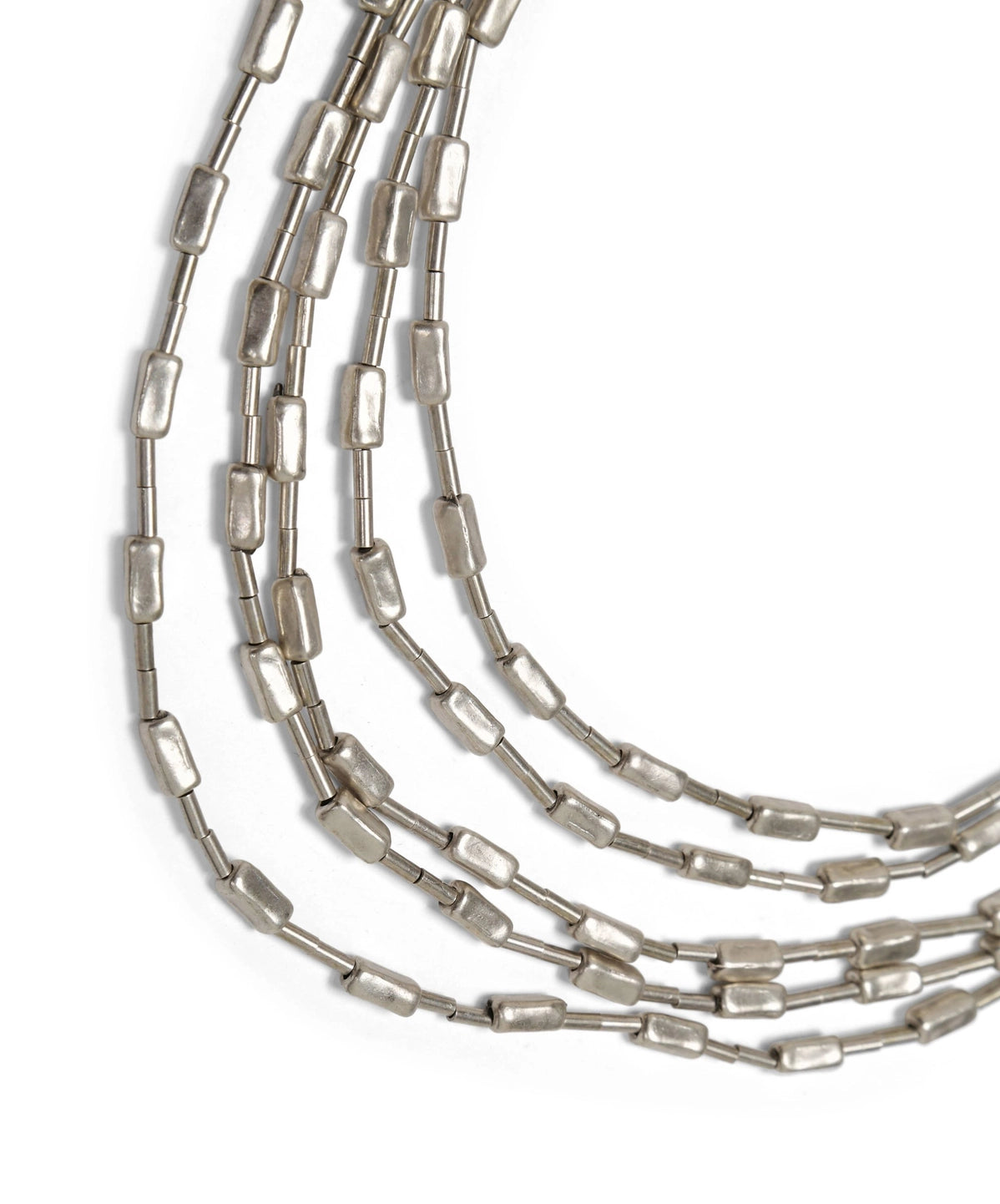 Chanour SLVR1055 Handmade Multi Chain Silver Plated Pewter Necklace