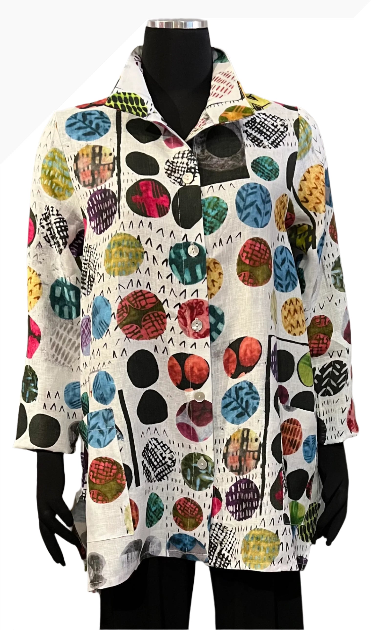 Christopher Calvin 3703RD Rainbow Dots Blouse