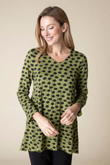 Habitat 37225PR Pear Textured Dot Pleat Back Swing Tunic