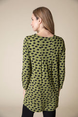 Habitat 37225PR Pear Textured Dot Pleat Back Swing Tunic