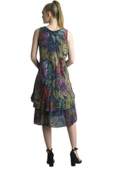 Tempo Paris 3812CN Navy 100% Cotton Gauze Bias Cut Sleeveless Dress