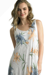 Tempo Paris 3827CWT White 100% Cotton Bias Cut Tank Dress