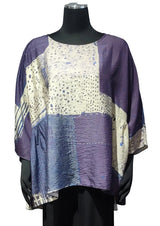 3 Potato 0025224WPUP 24WPUP One Size 3/4 Sleeve Hand Painted Butterfly Blouse