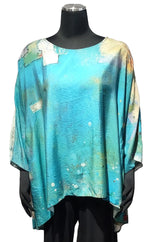 3 Potato 00252S22BL S22BL One Size 3/4 Sleeve Hand Painted Butterfly Top
