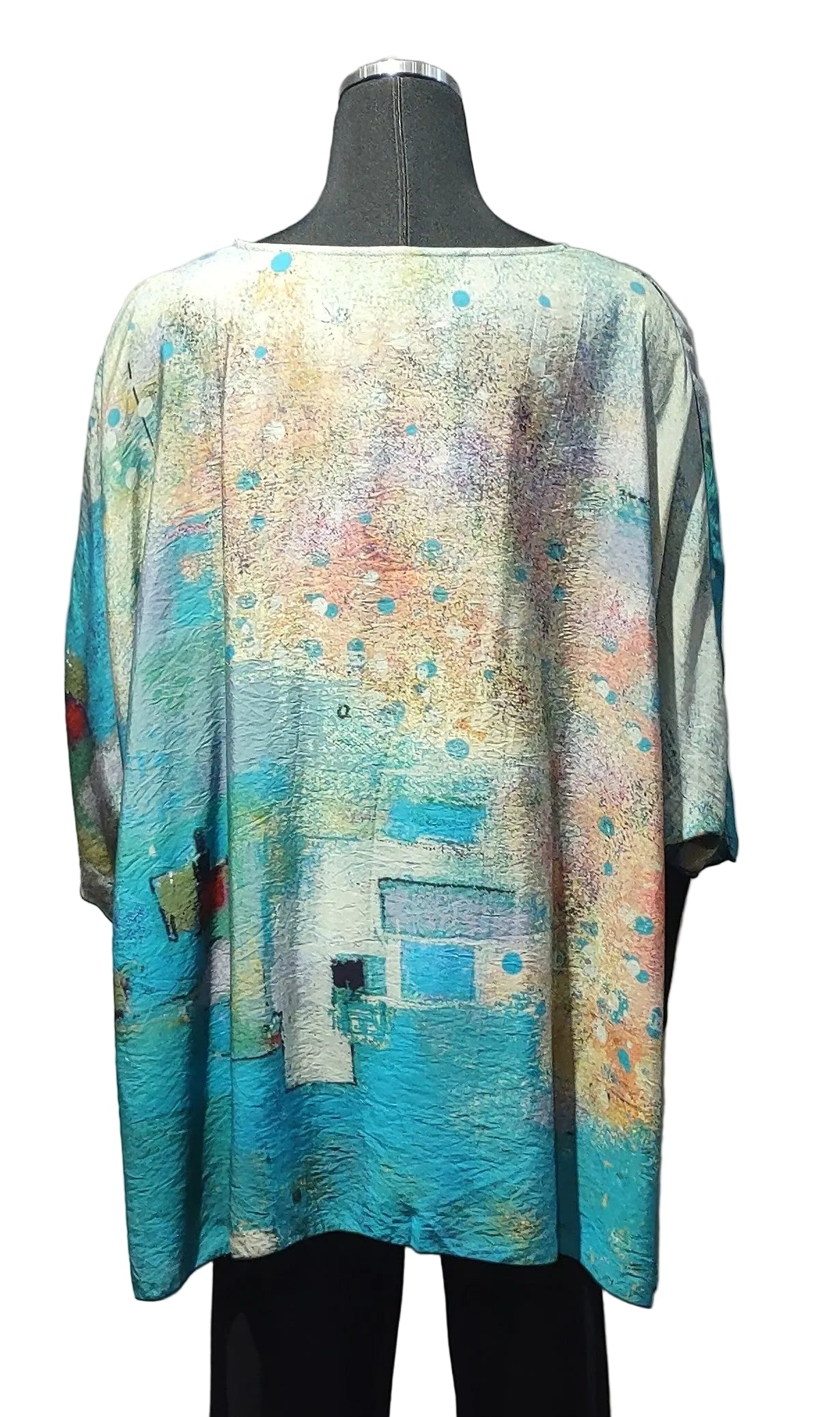 3 Potato 00252S22BL S22BL One Size 3/4 Sleeve Hand Painted Butterfly Top