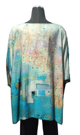 3 Potato 00252S22BL S22BL One Size 3/4 Sleeve Hand Painted Butterfly Top