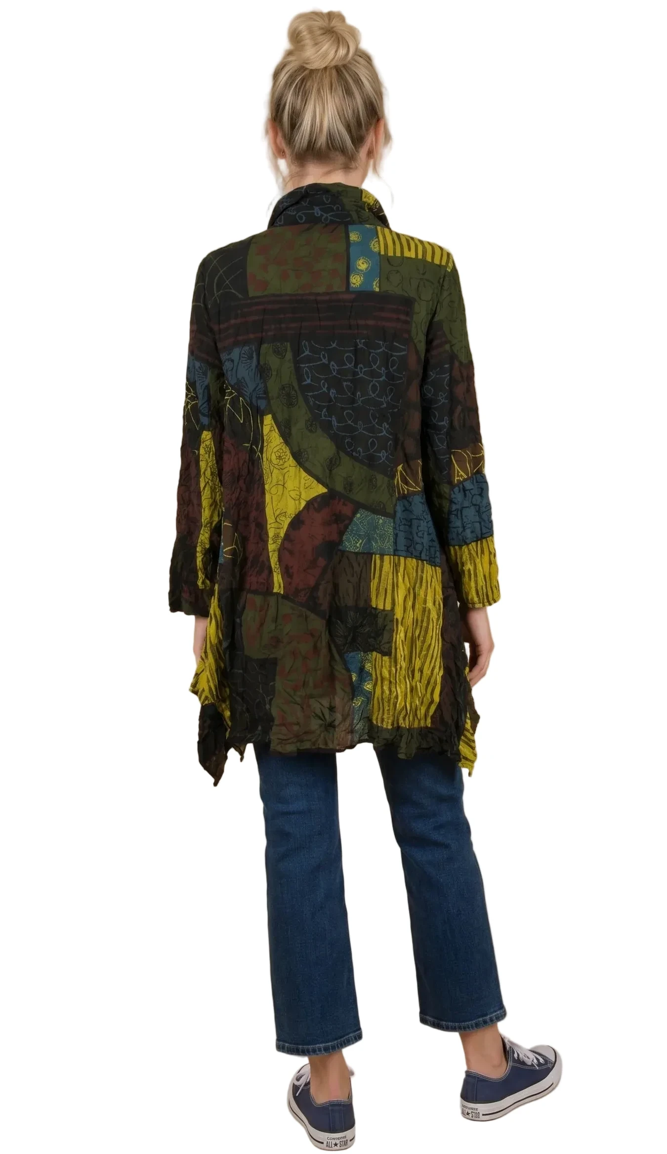 Moonlight 4296KW KIWI Mix Print Button Front Swing Jacket