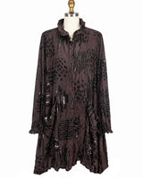 Moonlight 4296BN BROWN and Black Asian Print Button Front Jacket