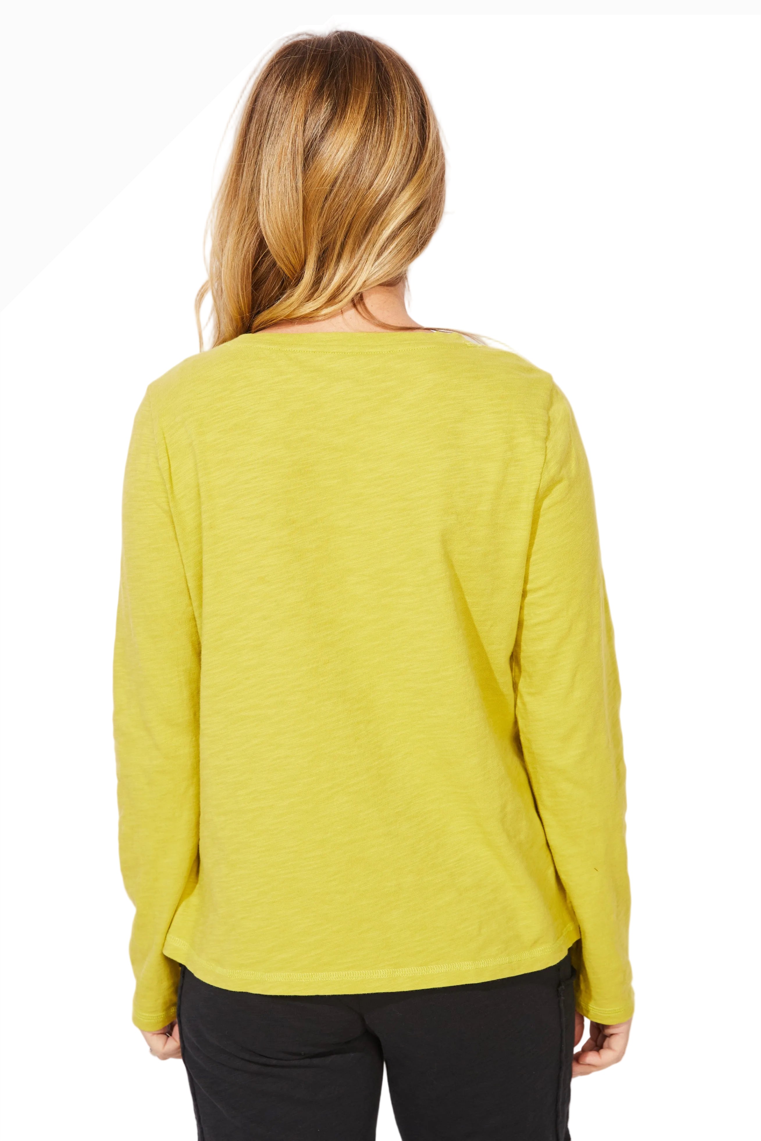Escape By Habitat 43940CT CITRON Sneaky Cat Long Sleeve Crew T-Shirt