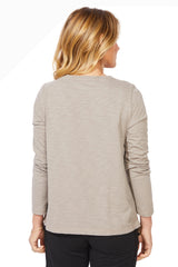 Escape By Habitat 43940FG FOG Sneaky Cat Long Sleeve Crew T-Shirt