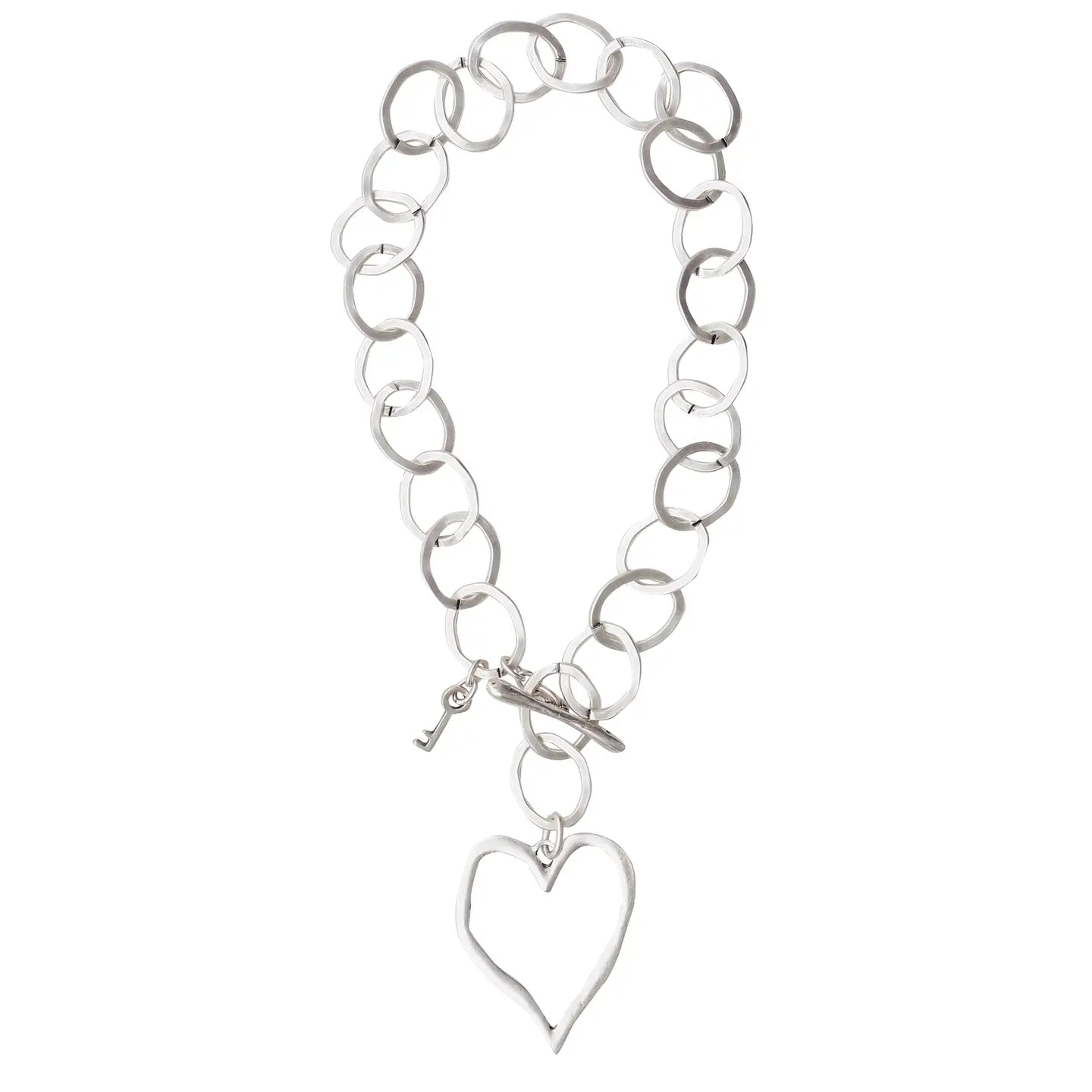 Chanour 3860 Handmade Heart 925 Silver Plated Pewter Necklace