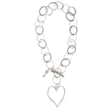 Chanour 3860 Handmade Heart 925 Silver Plated Pewter Necklace
