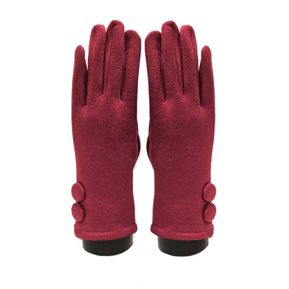 Mediterranean Concepts I720FUS Fuchsia Suede Feel with 2 Large Buttons Texting Glove