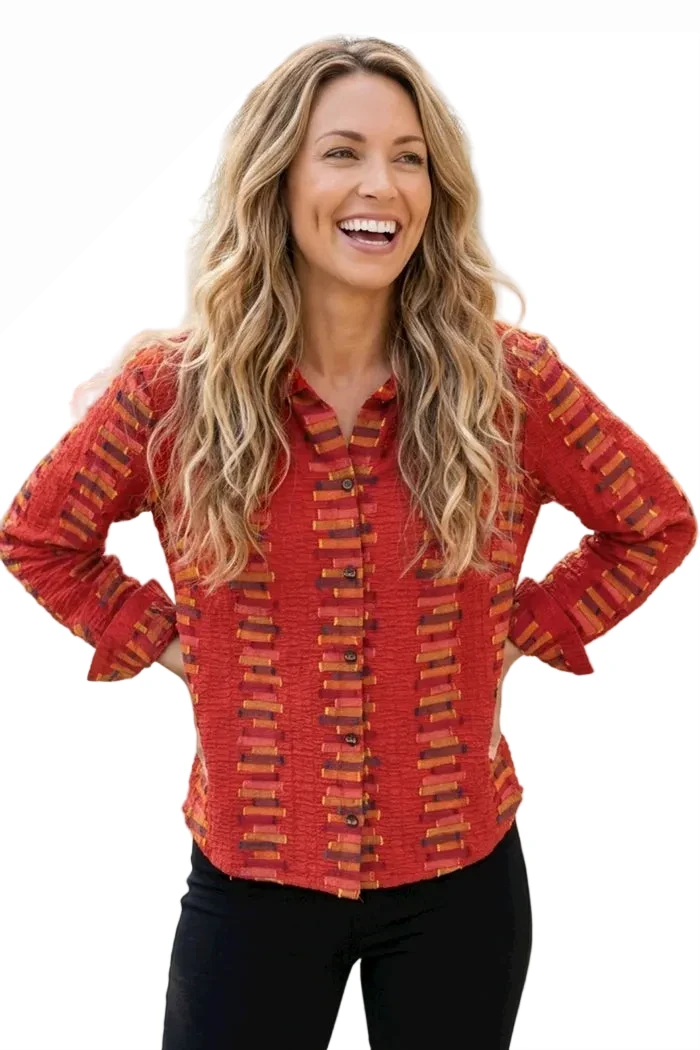 Habitat 49224SI SIENNA Shaped Hem Button Front Blouse