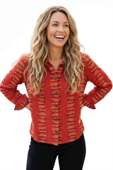 Habitat 49224SI SIENNA Shaped Hem Button Front Blouse