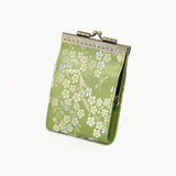 Cathayana CHR-76 Cherry Blossom Light Green Brocade Card Wallet With RFID Protection