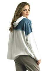 Tempo Paris 5016CWT WHITE One Size Cotton Stretch Knit Hooded Sweatshirt