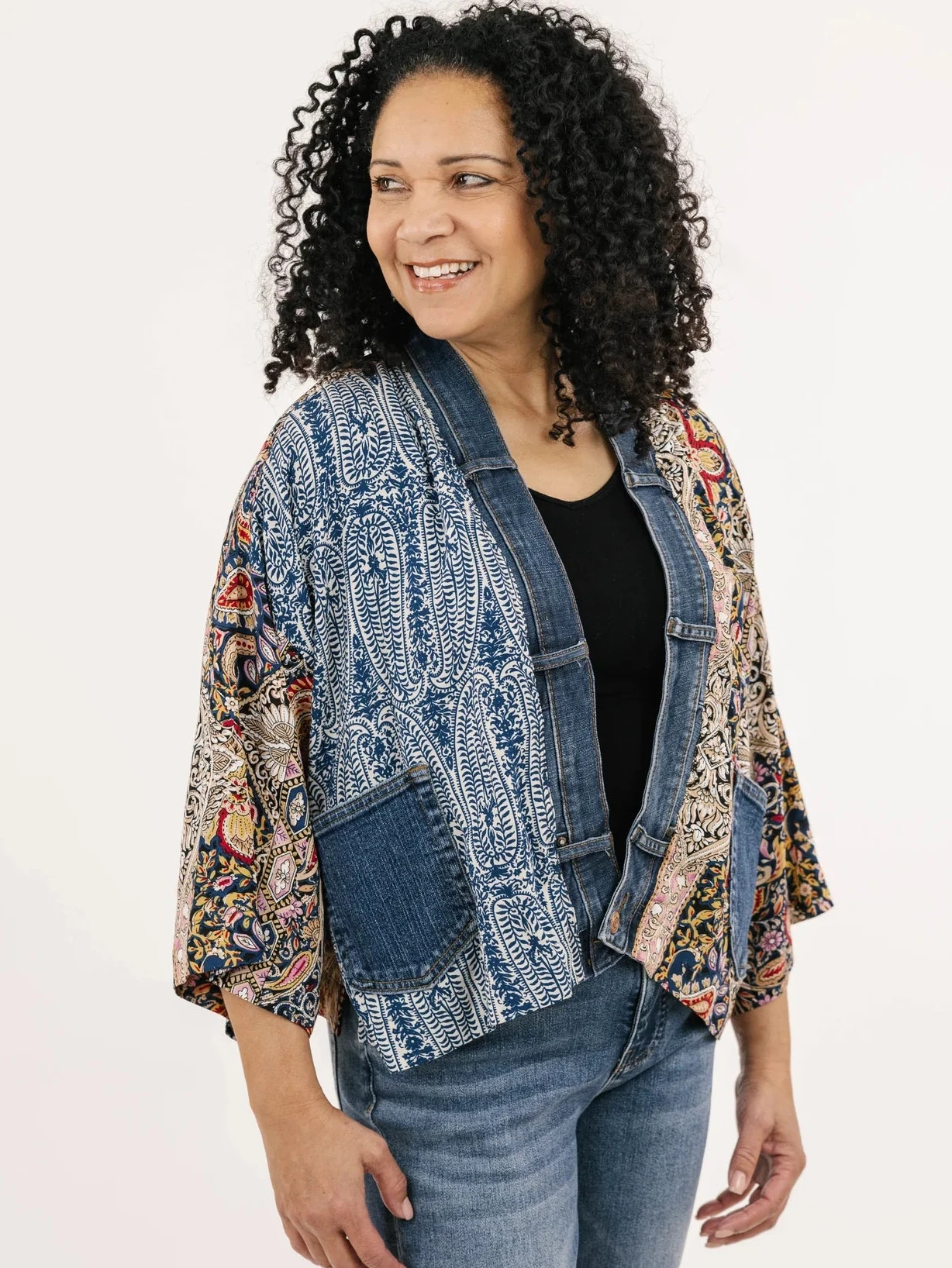 Shannon Passero 5262BP Blue Paisley Mix One Size Karol Cardigan