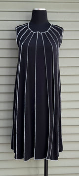 Kozan PL1586 Black Ella Dress With White Contrast Stitching