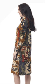 Orientique 31044 Dagomba Patchwork Shift Dress With Pockets