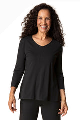 Habitat 55924BK BLACK Core Travel V-Neck Seamed Swing Tunic