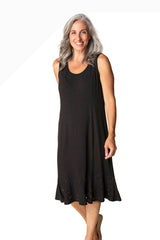 Habitat 56986BK BLACK Sleeveless Dress With Swing Eyelet Hem