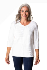 Habitat 57115WT WHITE Newport Knit Seamed Top