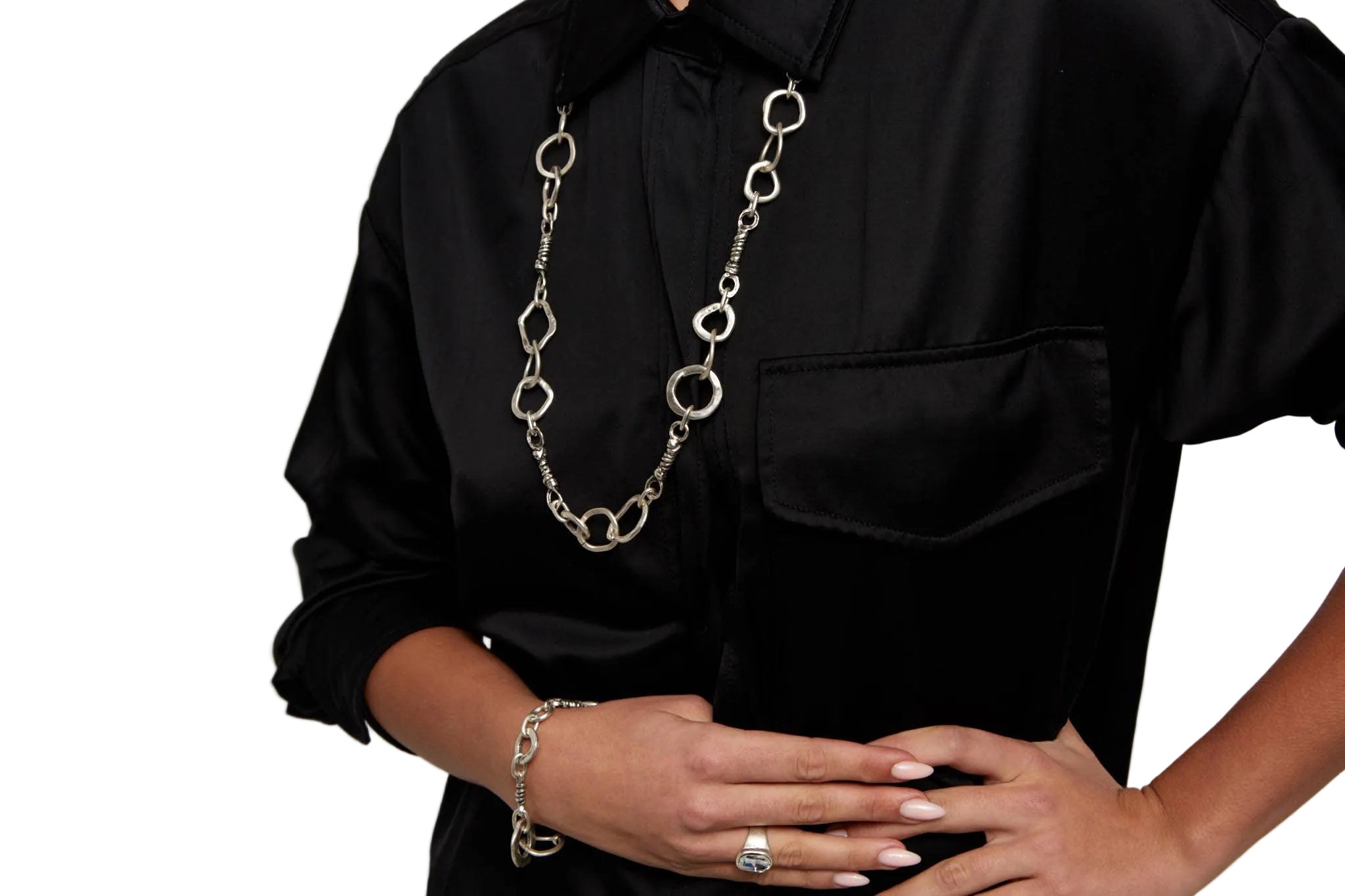 Chanour 3993 Handmade Chain Pewter Necklace