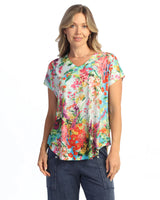 Jess & Jane 60-2172 EMILIA V-Neck Dolman Short Sleeve Top