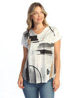 Jess & Jane 60-2199 TANGO V-Neck Dolman Short Sleeve Top