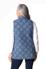 Habitat 60729IN INDIGO Washed Quilted Cotton Windjammer Vest