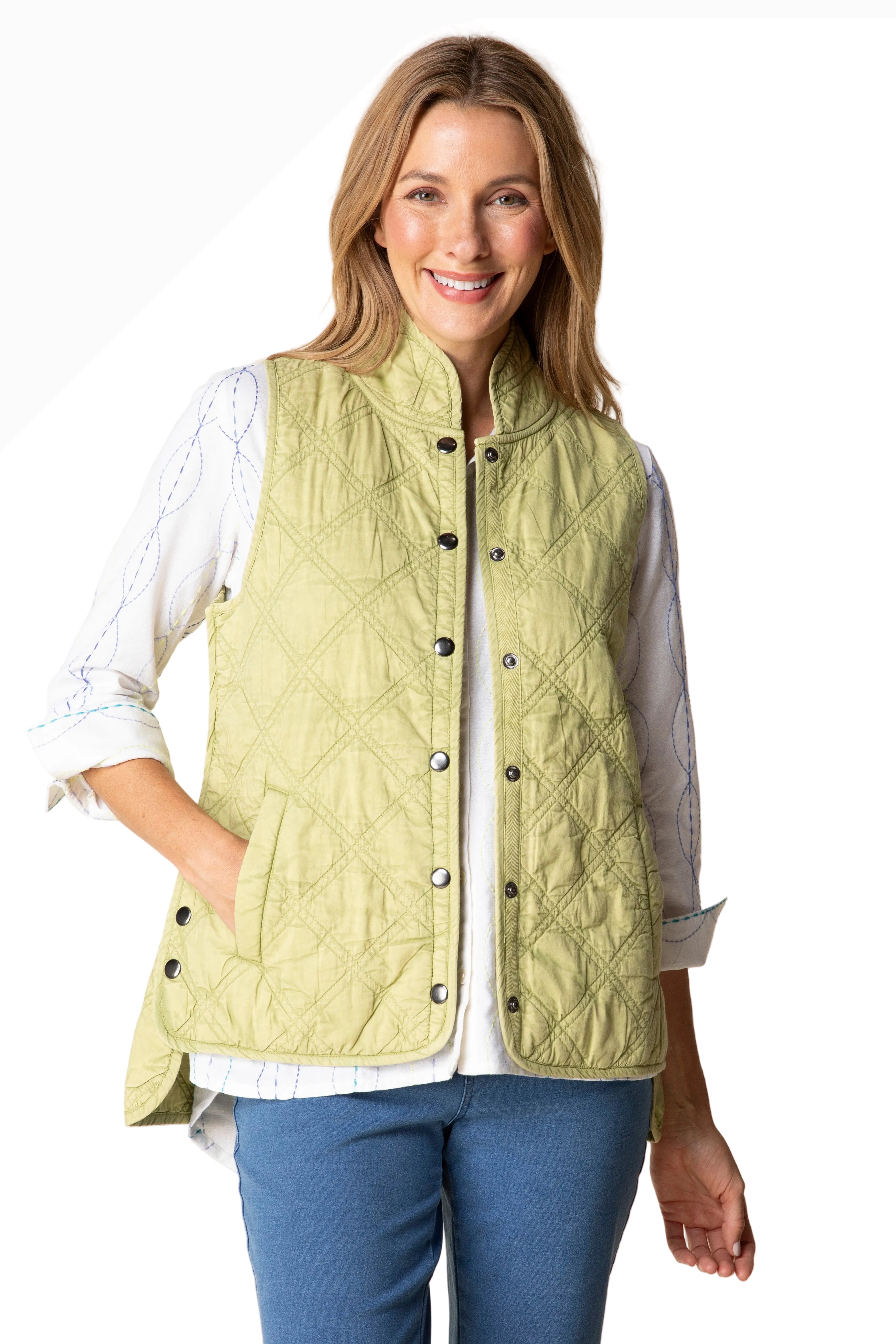 Habitat 60729LF LEAF Washed Quilted Cotton Windjammer Vest