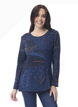 Orientique 23116 Tabriz Floral Dots Patch Print Top