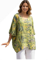 Transparente 6653VKW KIWI Vicki Linen & Cotton Blend One Size Split Tunic