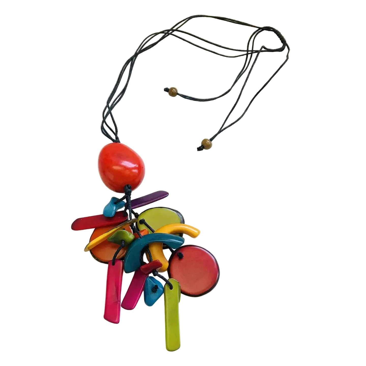 Belart Fair Trade 10216 Multi-Bright Tagua Small Cascade Necklace