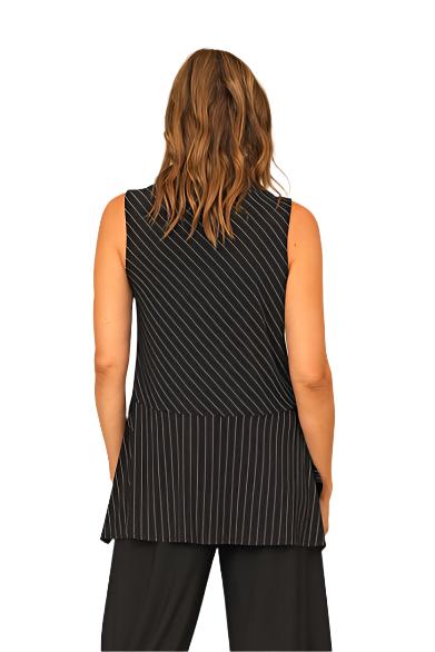 Chalet Y31124 Black and White Striped Portia Tank Top