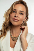 Sea Lily 703 Piano Wire Knot Necklace Silver & Gold Tones