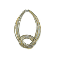 Sea Lily 703 Piano Wire Knot Necklace Silver & Gold Tones