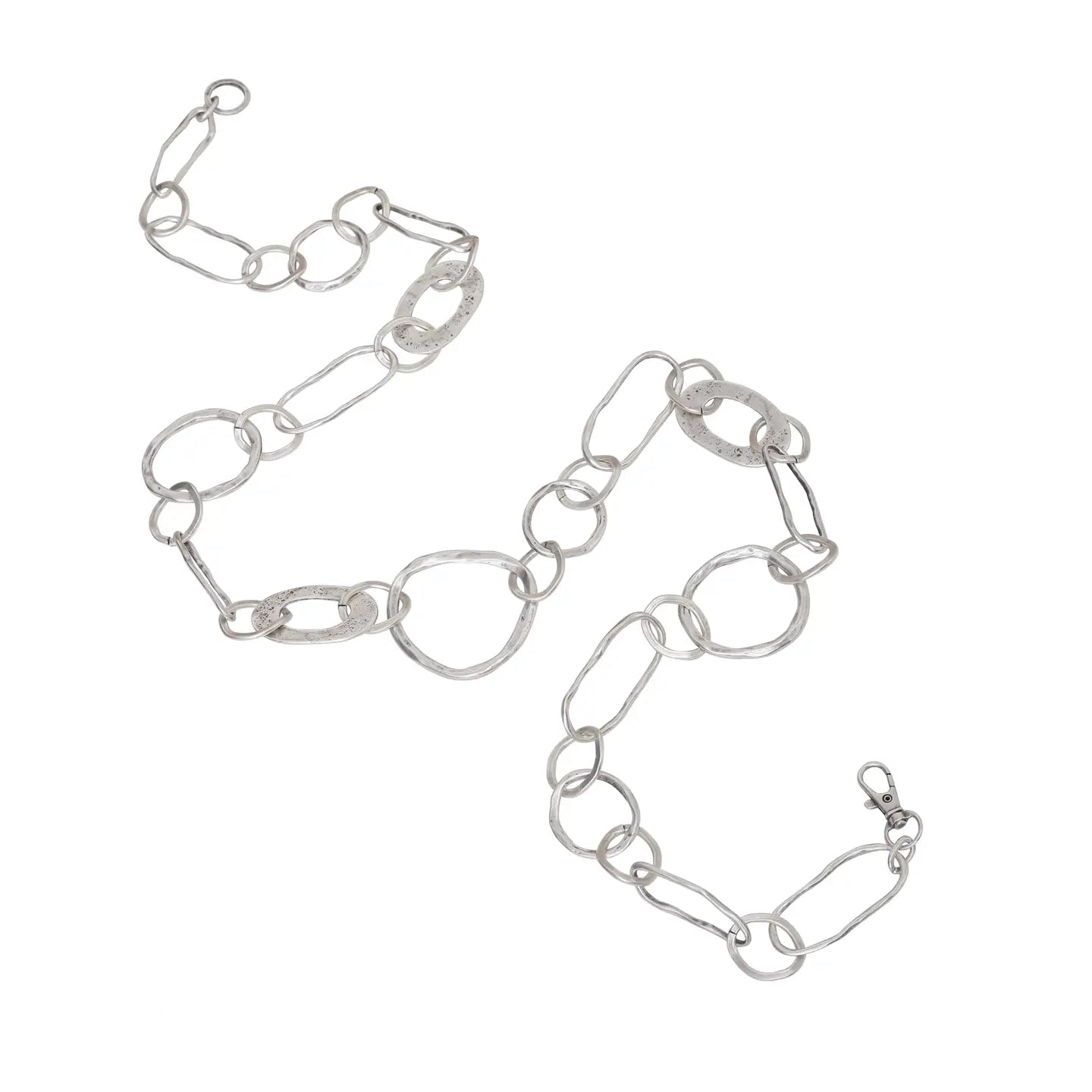 Chanour 4004 Handmade 925 Silver Plated Pewter Loop Chain Necklace