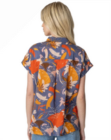 Komil P519-PEM Pemba 100% Cotton Voile Floral Print Camp Shirt