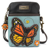 Chala 827MB1 Monarch Butterfly Blue Crossbody Cell Phone Purse