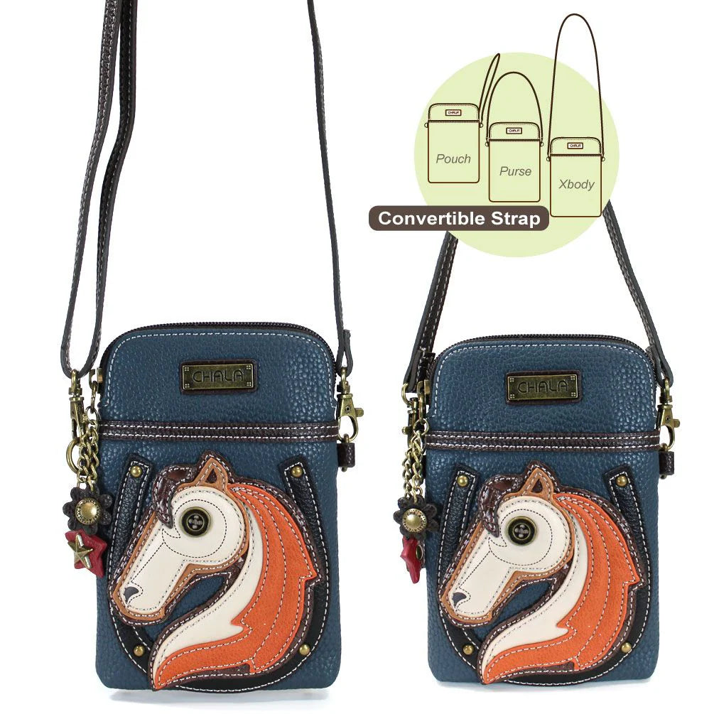 Chala 827HR1 Navy Horse Crossbody Cell Phone Purse