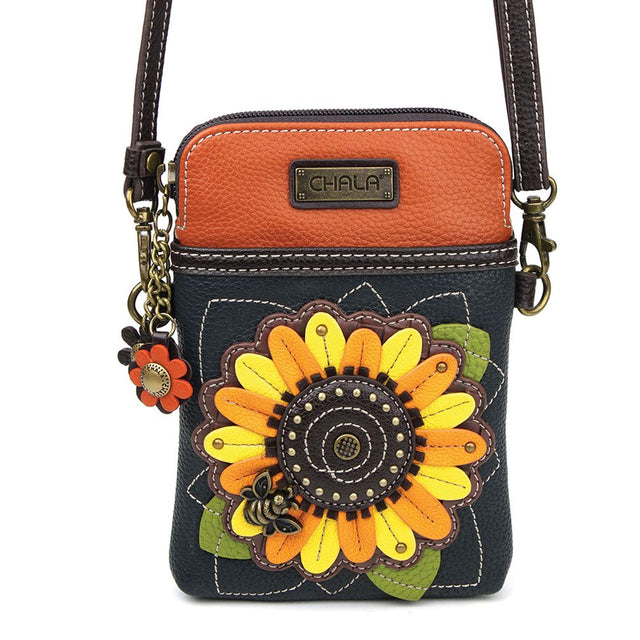 Chala 827SF1 SUNFLOWER Navy Crossbody Cell Phone Purse