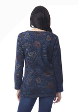 Orientique 23116 Tabriz Floral Dots Patch Print Top