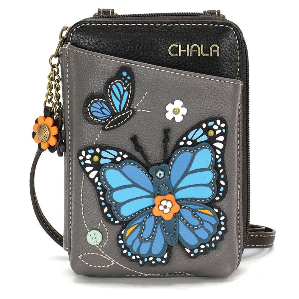 Chala 850BBF5 BLUE BUTTERFLY Wallet Crossbody Purse