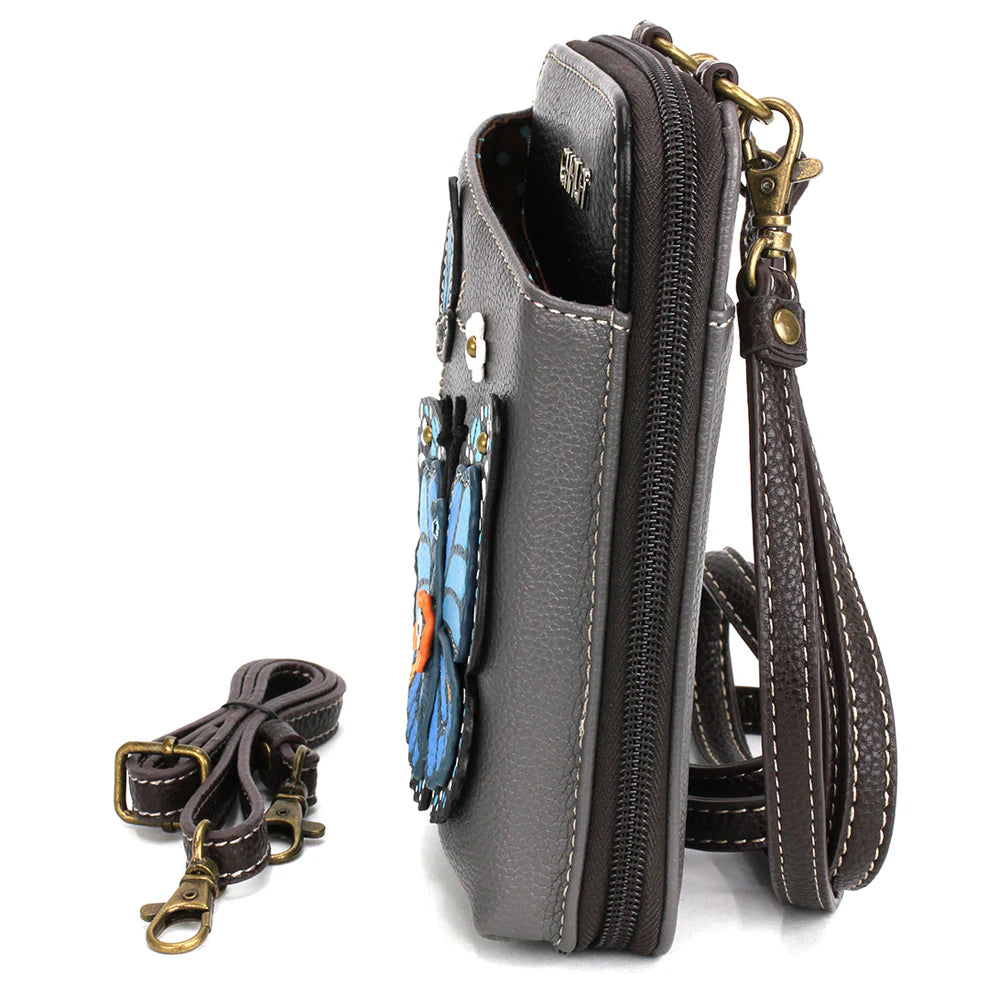 Chala 850BBF5 BLUE BUTTERFLY Wallet Crossbody Purse